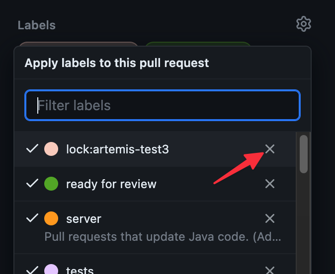 GitHub Actions UI: Remove lock label